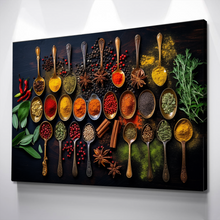 Load image into Gallery viewer, Kitchen Wall Art | Kitchen Canvas Wall Art | Kitchen Prints | Kitchen Artwork | Herbs and Spices v4