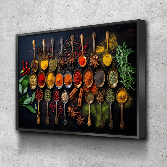 Kitchen Wall Art | Kitchen Canvas Wall Art | Kitchen Prints | Kitchen Artwork | Herbs and Spices v4