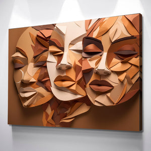 African American Wall Art | African Canvas Art | Canvas Wall Art | Black History Month Women Faces Canvas Art v3