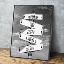 Load image into Gallery viewer, Personalized Street Sign Multi-Name Custom Canvas Wall Art Personalized Canvas Wall Art Various Sizes Ready to Hang
