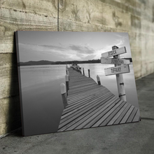 Load image into Gallery viewer, Personalized Gifts for Dad | Father&#39;s Day Canvas | Dad Canvas | Lake Dock Personalized Canvas Wall Art Wall Art with Names