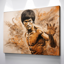 Load image into Gallery viewer, Original Pop Art Canvas Prints | African American Wall Art | African Canvas Art |  Lee Martial Arts Bruce Karate | Canvas Wall Art