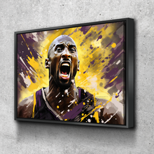 Load image into Gallery viewer, Original Pop Art Canvas Prints | African American Wall Art | African Canvas Art |  KoBean Mamba 24ever Yell Lake Show Los Angeles Basketball Legend v2 | Canvas Wall Art