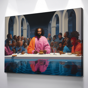 African American Wall Art | African Canvas Art | Canvas Wall Art | Black Jesus Last Supper