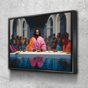 African American Wall Art | African Canvas Art | Canvas Wall Art | Black Jesus Last Supper