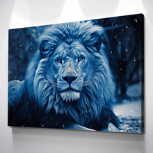 Load image into Gallery viewer, Lion Wall Art | Lion Canvas | Living Room Bedroom Canvas Wall Art Set | Blue Arctic Lion