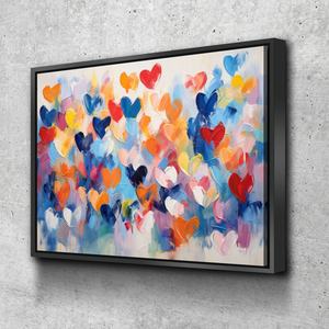 Love Hearts Paint Graffiti Canvas Wall Art | Pop Art Wall Art v3