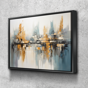 Abstract Modern Building Towers Colorful Reflection Landscape Bathroom Wall Art | Bathroom Wall Decor | Bathroom Canvas Art Prints | Canvas Wall Art