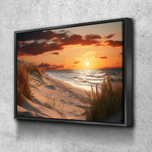Load image into Gallery viewer, Beach White Sand Sun Rise | Living Room Wall Art | Living Room Wall Decor | Bedroom Wall Art | Bathroom Wall Decor | Canvas Wall Art