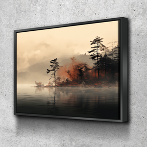 Living Room Wall Art| Landscape wall Art Canvas Prints | Forest Wall Art | Forest Scenery Canvas Wall Art | Black and Red Forest Trees
