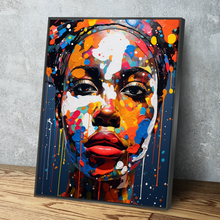 Load image into Gallery viewer, African American Wall Art | African Canvas Art | Canvas Wall Art | Colorful Paint Portrait Canvas Art