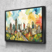 Load image into Gallery viewer, Abstract Watercolor Atlanta Skyline | Atlanta Canvas Wall Art | Atlanta Print Art | Atlanta Skyline Poster