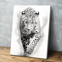 Load image into Gallery viewer, Black and White Leopard Wall Art | Leopard Canvas | Leopard Canvas Wall Art Set