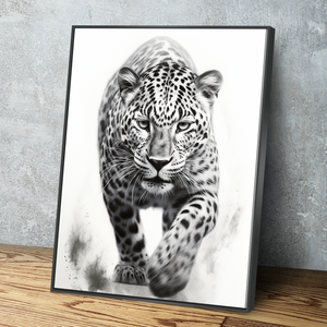 Black and White Leopard Wall Art | Leopard Canvas | Leopard Canvas Wall Art Set v2