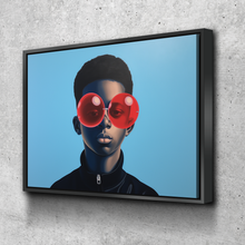 Load image into Gallery viewer, African Wall Art | Abstract African art | Canvas Wall Art | African American Boy Bubblegum Glasses Abstract v2