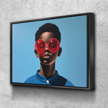 Load image into Gallery viewer, African Wall Art | Abstract African art | Canvas Wall Art | African American Boy Bubblegum Glasses Abstract v3