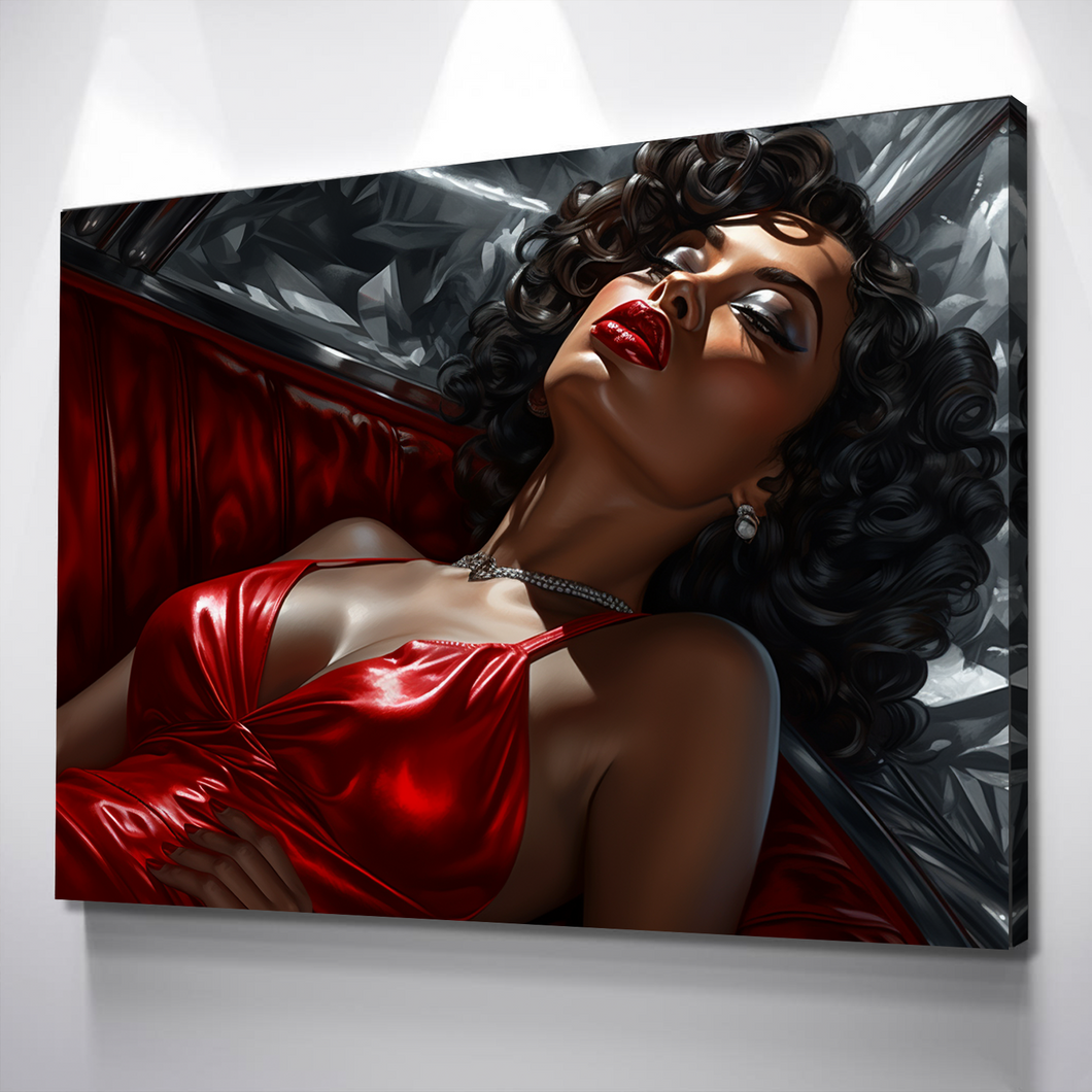 After the After Party Red | African American Wall Art | African Canvas Art | Canvas Wall Art | Black History Month Canvas Art V2