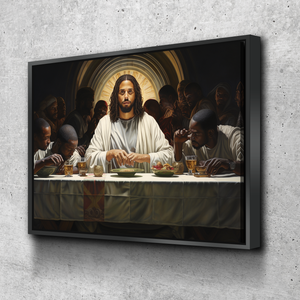 African American Wall Art | African Canvas Art | Canvas Wall Art | Black Jesus Last Supper v5