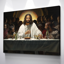 Load image into Gallery viewer, African American Wall Art | African Canvas Art | Canvas Wall Art | Black Jesus Last Supper v7