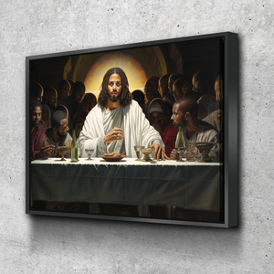 African American Wall Art | African Canvas Art | Canvas Wall Art | Black Jesus Last Supper v7