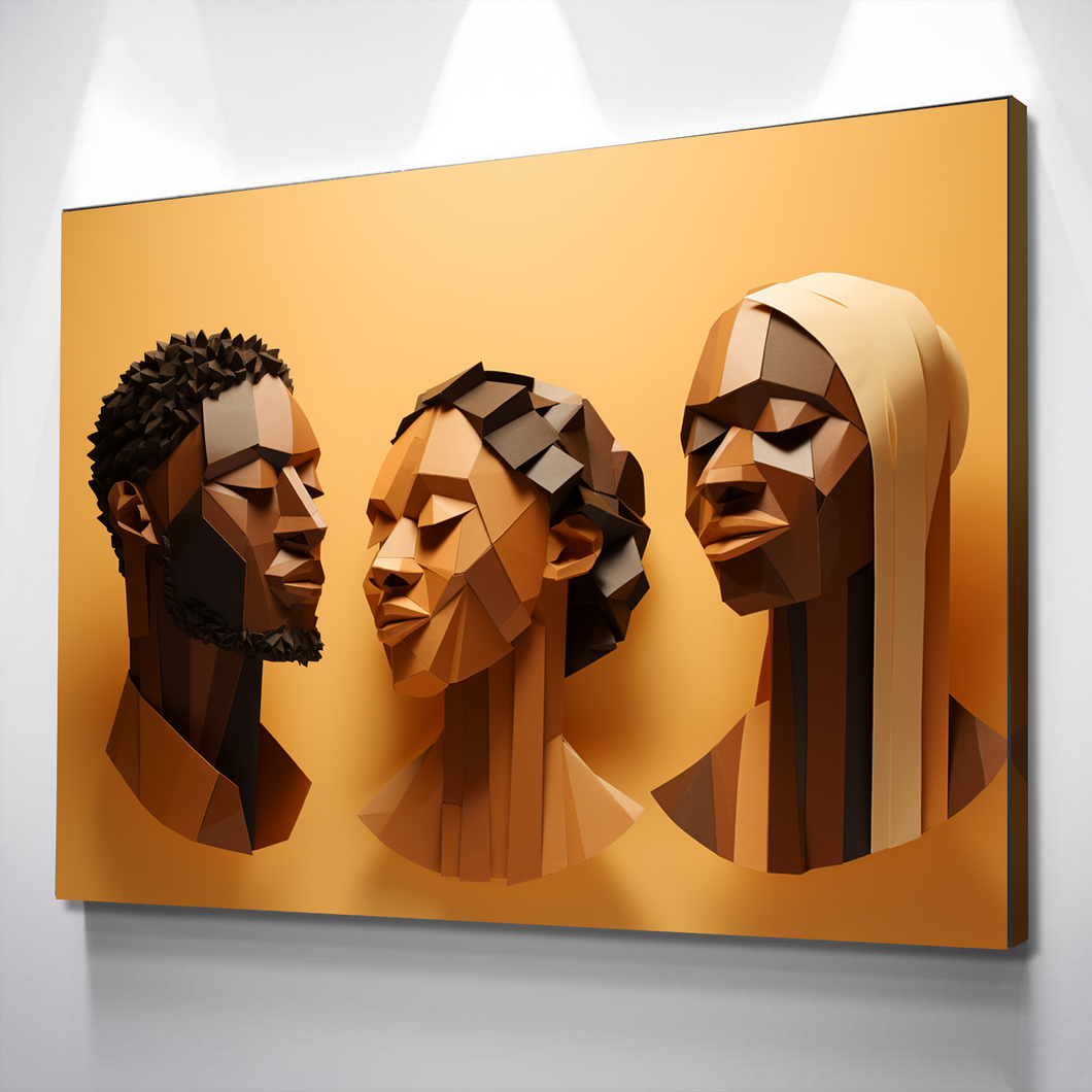 African American Wall Art | African Canvas Art | Canvas Wall Art | Black History Month Faces Canvas Art v10