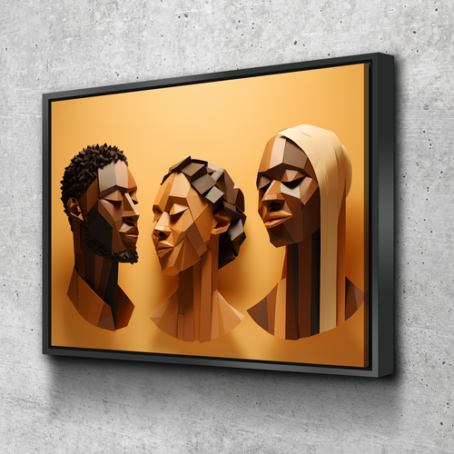 African American Wall Art | African Canvas Art | Canvas Wall Art | Black History Month Faces Canvas Art v10