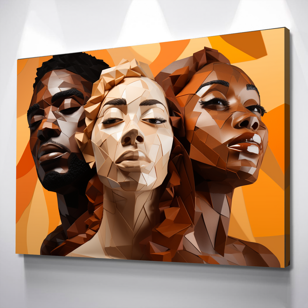 African American Wall Art | African Canvas Art | Canvas Wall Art | Black History Month Faces Canvas Art v8