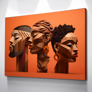 African American Wall Art | African Canvas Art | Canvas Wall Art | Black History Month Faces Canvas Art v11