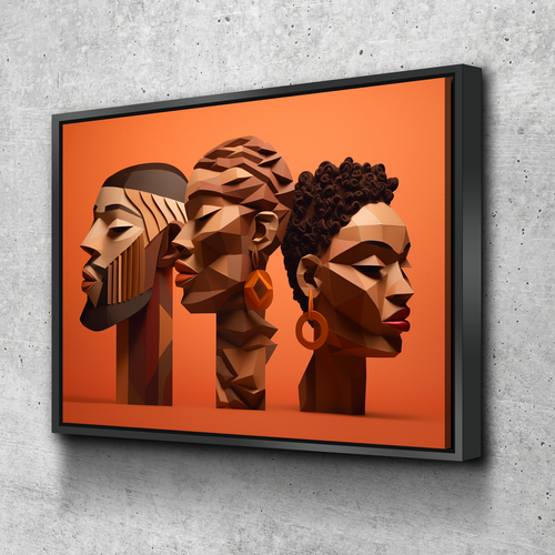 African American Wall Art | African Canvas Art | Canvas Wall Art | Black History Month Faces Canvas Art v11