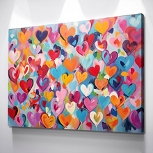 Load image into Gallery viewer, Love Hearts Paint Graffiti Canvas Wall Art | Pop Art Wall Art v4
