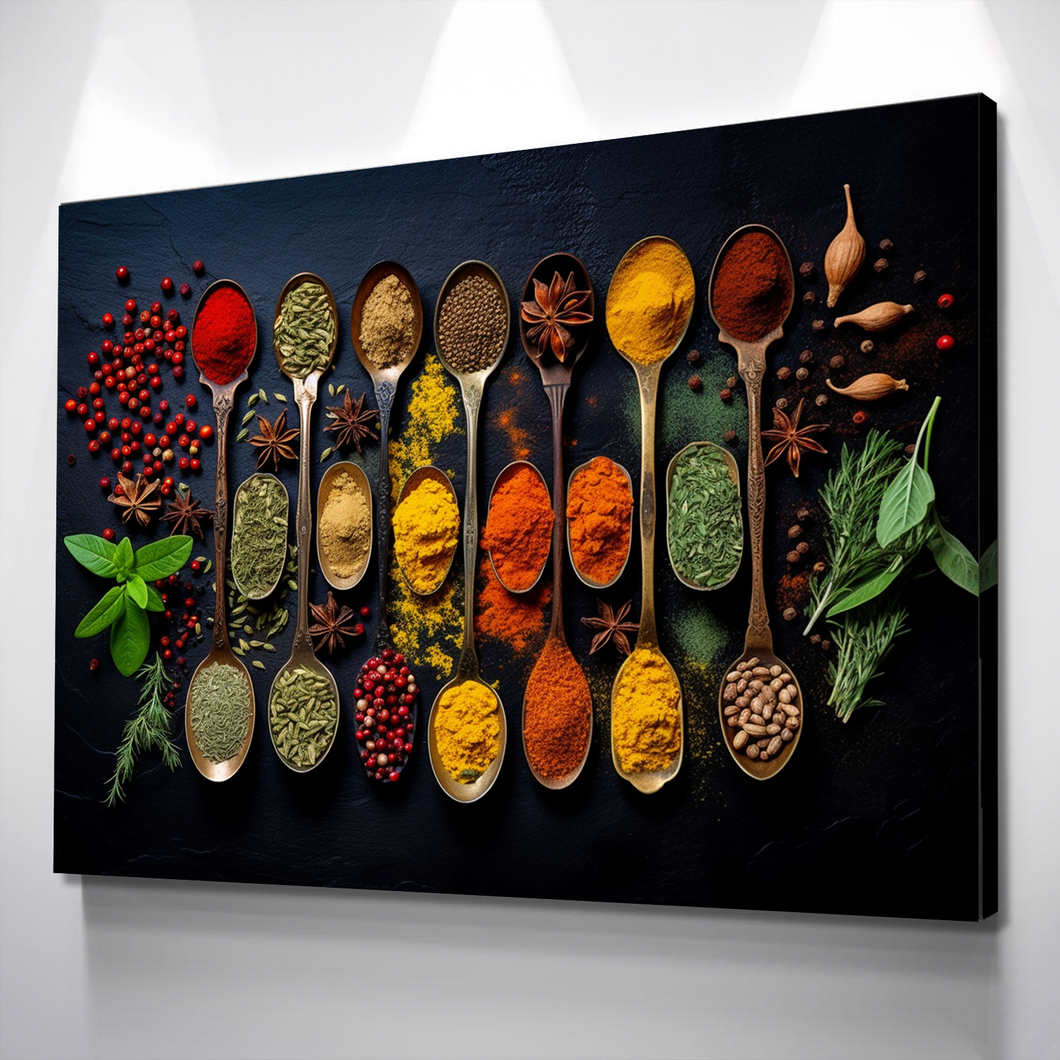 Kitchen Wall Art | Kitchen Canvas Wall Art | Kitchen Prints | Kitchen Artwork | Herbs and Spices v3