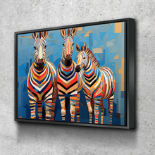 Load image into Gallery viewer, Zebra Abstract Colorful Canvas Wall Art Framed Print | Living Room Kids Room Bedroom Wall Decor