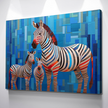Load image into Gallery viewer, Zebra Abstract Colorful Canvas Wall Art Framed Print | Living Room Kids Room Bedroom Wall Decor v2