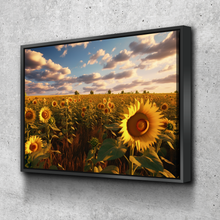 Load image into Gallery viewer, Sunflower Canvas Painting | Summer Sunflower Field Flowers Yellow | Sunflower Canvas Wall Art | Sunflower Wall Decor Print | Living Room Bathroom Bedroom Wall Decor v2