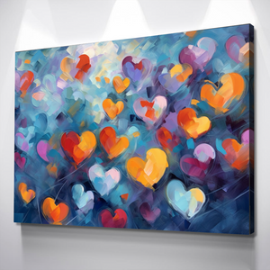 Love Hearts Paint Graffiti Canvas Wall Art | Pop Art Wall Art v2