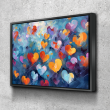 Load image into Gallery viewer, Love Hearts Paint Graffiti Canvas Wall Art | Pop Art Wall Art v2