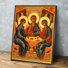 Load image into Gallery viewer, The Holy Trinity By Andrei Rublev Canvas Wall Art Portrait Print v2
