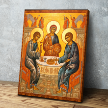 Load image into Gallery viewer, The Holy Trinity By Andrei Rublev Canvas Wall Art Portrait Print v3