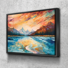 Load image into Gallery viewer, Abstract Mountain Colorful Reflection Landscape Bathroom Wall Art | Bathroom Wall Decor | Bathroom Canvas Art Prints | Canvas Wall Art