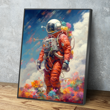Load image into Gallery viewer, Abstract NASA Astronaut Colorful Cloud Space Travel | Canvas Wall Art Framed Print | Living Room Kids Room Bedroom Wall Decor