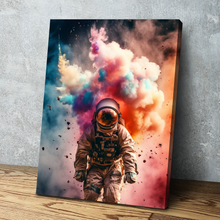 Load image into Gallery viewer, Abstract NASA Astronaut Colorful Cloud Space Travel | Canvas Wall Art Framed Print | Living Room Kids Room Bedroom Wall Decor v2