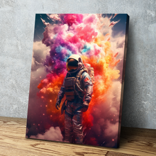 Load image into Gallery viewer, Abstract NASA Astronaut Colorful Cloud Space Travel | Canvas Wall Art Framed Print | Living Room Kids Room Bedroom Wall Decor v4