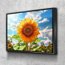 Load image into Gallery viewer, Sunflower Canvas Painting | Summer Sunflower Field Flowers Yellow | Sunflower Canvas Wall Art | Sunflower Wall Decor Print | Living Room Bathroom Bedroom Wall Decor v4