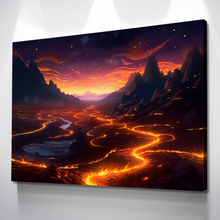 Load image into Gallery viewer, Living Room Wall Art | Landscape Wall Art Canvas Prints | Mountain Wall Art | Mountain Scenery Canvas Wall Art | Mystical Fire Trail