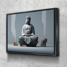 Load image into Gallery viewer, Buddha Monk Zen Stones Bathroom Wall Art | Bathroom Wall Decor | Bathroom Canvas Art Prints | Canvas Wall Art v3