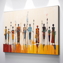 Load image into Gallery viewer, African Wall Art | Abstract African art | Canvas Wall Art | Group Tribe Abstract v2
