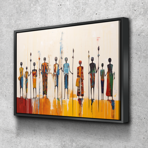 African Wall Art | Abstract African art | Canvas Wall Art | Group Tribe Abstract v2