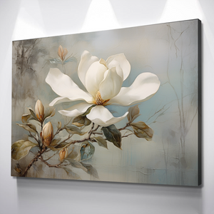 Magnolia Flowers Landscape Bathroom Wall Art | Bathroom Wall Decor | Bathroom Canvas Art Prints | Canvas Wall Art