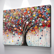 Load image into Gallery viewer, Living Room Wall Art | Landscape wall Art Canvas Prints | Tree Wall Art | Tree Scenery Canvas Wall Art | Multicolor Rainbow Tree Graffiti