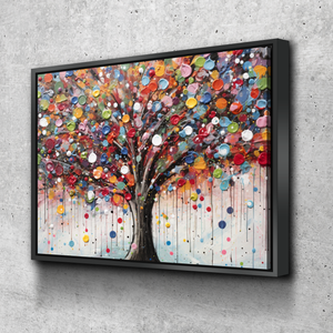 Living Room Wall Art | Landscape wall Art Canvas Prints | Tree Wall Art | Tree Scenery Canvas Wall Art | Multicolor Rainbow Tree Graffiti